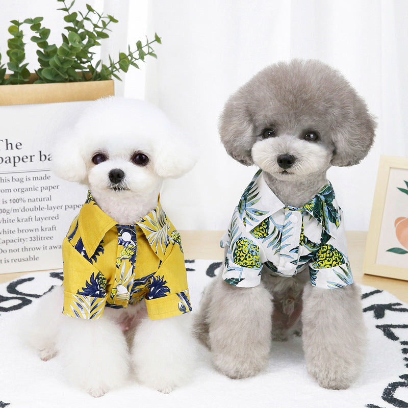 Summer Thin Dog Buttoned Shirt