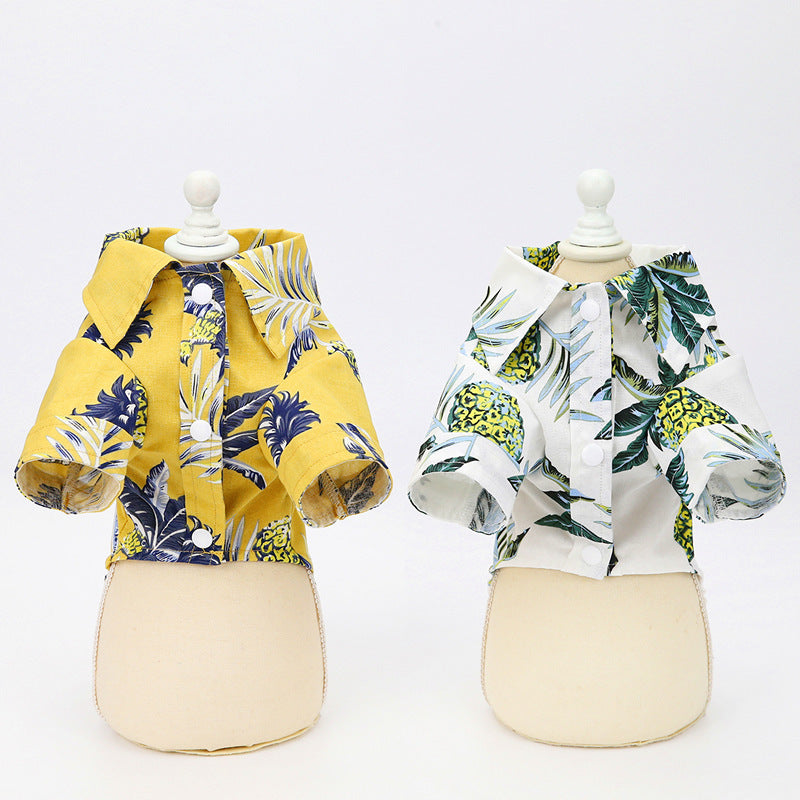 Summer Thin Dog Buttoned Shirt